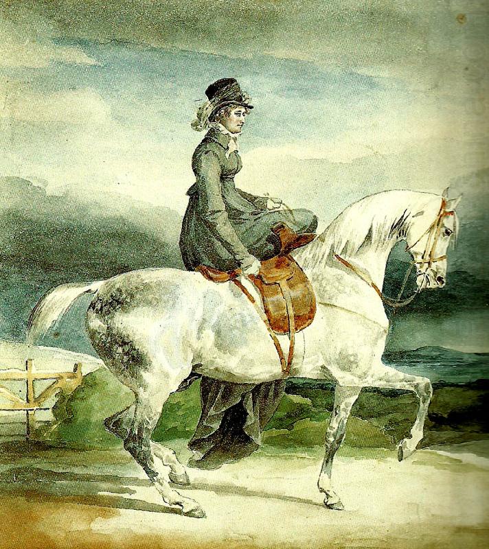 charles emile callande amazone sur un cheval gris-pommele china oil painting image